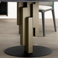 Contemporary Round Dining Table Sintered Stone Top Pedestal Table