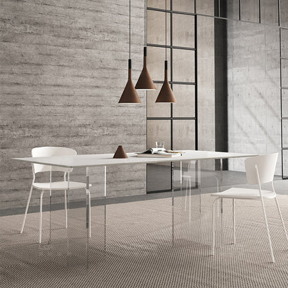 Modern White Stone Top Table Rectangle Dining Table for Kitchen Use