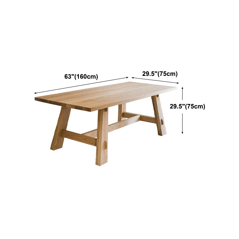 Tavolo in legno massiccio di pino naturale moderno tavolo da base di cavalletto rettangolo moderno