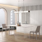 Modern White Stone Table Rectangle Dining Room Table for Kitchen