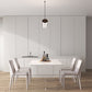 Modern White Stone Table Rectangle Dining Room Table for Kitchen