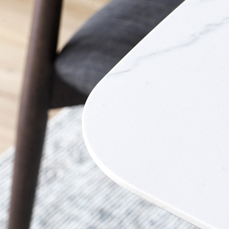 Tavolo da pranzo rettangolo bianco top-secolo moderno tavolo da base di cavalletto in stile moderno