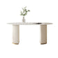 Contemporary Oval Dining Table Sintered Stone Top Double Pedestal Table Clearhalo 'Dining Tables & Seating' 'Dining Tables' 'dining_table' 'furn' 'furn_dining_table' 'Furniture' 'Kitchen & Dining Furniture' 5785700