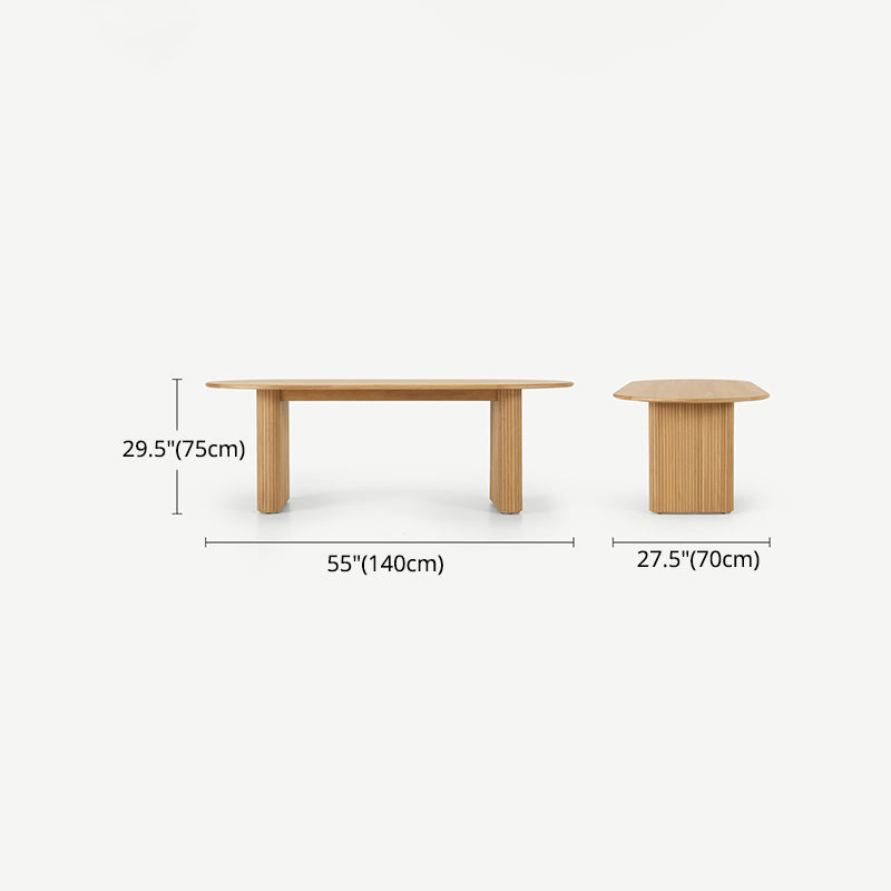 Contemporary Style Dining Table Solid Wood Brown Table for Home Kitchen