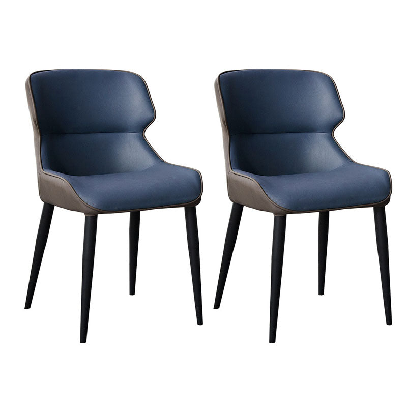 Industrial Wingback Parsons Chair for Home Faux Leather Side Chair