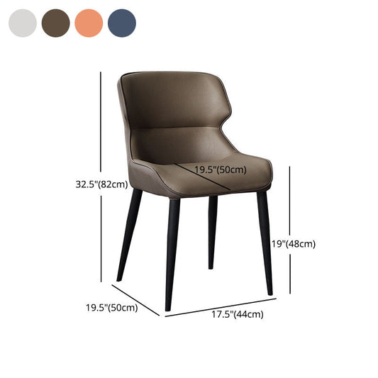 Sedia da parsons del wingback industriale per sedia laterale in pelle finta domestica