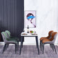 Faux Leather Side Chair Industrial Style Arm Wingback Side Chair for Kitchen
