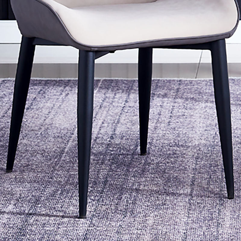 Faux Leather Side Chair Industrial Style Arm Wingback Side Chair for Kitchen