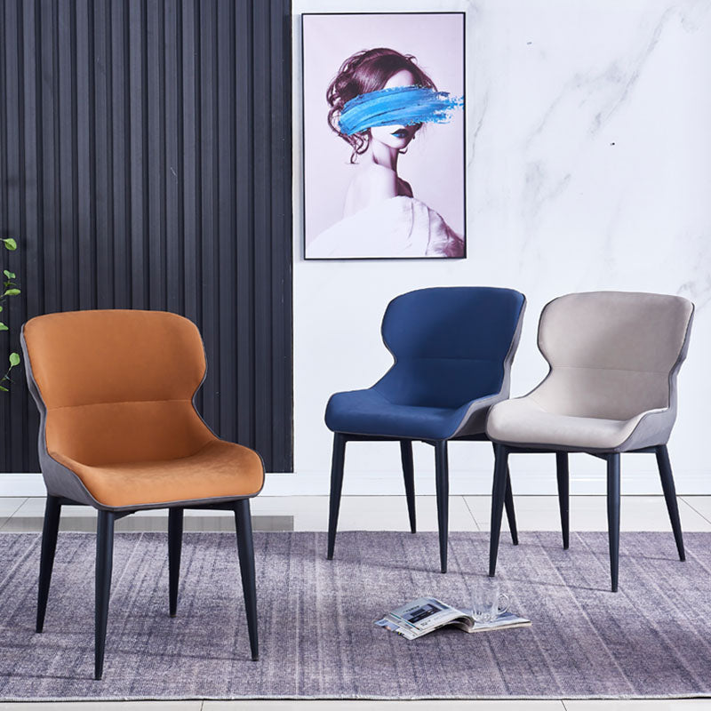 Faux Leather Side Chair Industrial Style Arm Wingback Side Chair for Kitchen