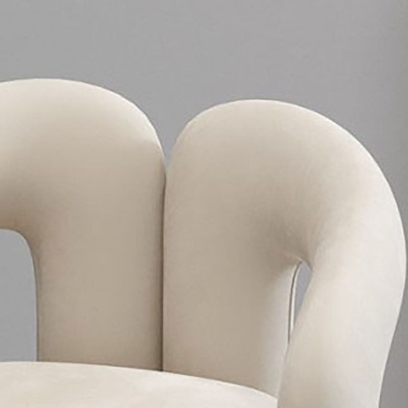 Matte Finish Dining Chair Designer Style Velvet Restaurant Arm Chair