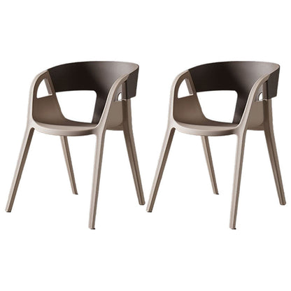 Scandinavian Open Back Side Chair Plastic Arm Chair for Home Use