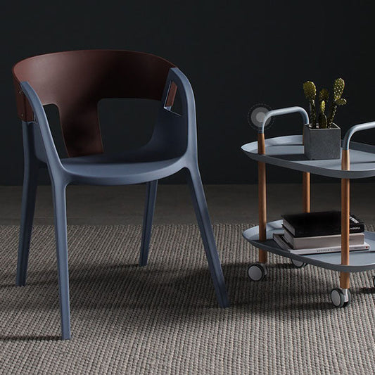Scandinavian Open Back Side Chair Plastic Arm Chair for Home Use