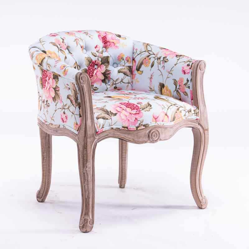 Farmhouse Fabric Home Arm Chair Matte Finish Solid Back Dining Chair Pink-Blue 1 Piece Clearhalo 'Dining Chairs' 'Dining Tables & Seating' 'dining_chair' 'furn' 'furn_dining_chair' 'Furniture' 'Kitchen & Dining Furniture' 5785873