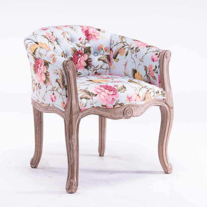 Farmhouse Fabric Home Arm Chair Matte Finish Solid Back Dining Chair Pink-Blue 1 Piece Clearhalo 'Dining Chairs' 'Dining Tables & Seating' 'dining_chair' 'furn' 'furn_dining_chair' 'Furniture' 'Kitchen & Dining Furniture' 5785873