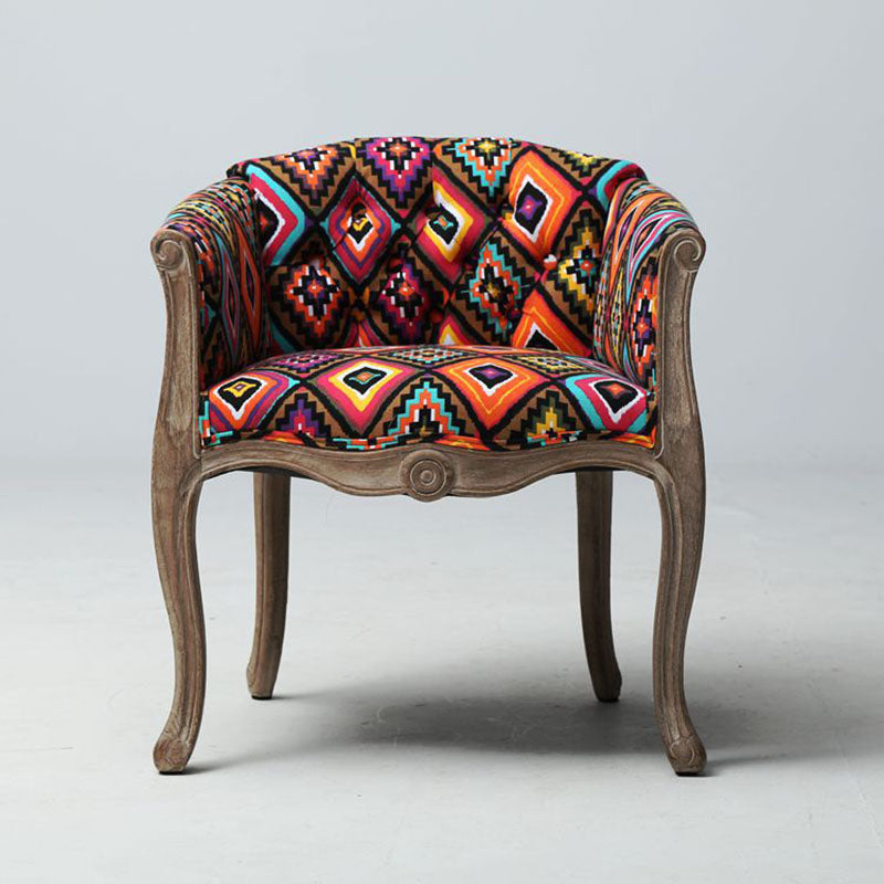 Farmhouse Fabric Home Arm Chair Matte Finish Solid Back Dining Chair Orange Brown 1 Piece Clearhalo 'Dining Chairs' 'Dining Tables & Seating' 'dining_chair' 'furn' 'furn_dining_chair' 'Furniture' 'Kitchen & Dining Furniture' 5785875