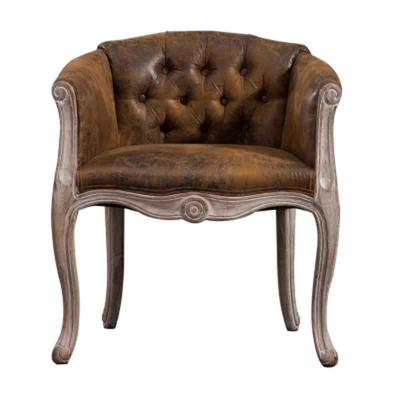 Farmhouse Fabric Home Arm Chair Matte Finish Solid Back Dining Chair Brown 1 Piece Clearhalo 'Dining Chairs' 'Dining Tables & Seating' 'dining_chair' 'furn' 'furn_dining_chair' 'Furniture' 'Kitchen & Dining Furniture' 5785879