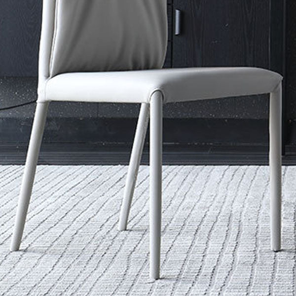 Contemporary Design Leather Dining Chairs Armless Solid Back Chair