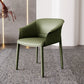 Solid Back Chair Contemporary Design Arm Leather Dining Chair