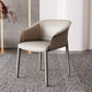 Solid Back Chair Contemporary Design Arm Leather Dining Chair