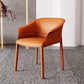 Solid Back Chair Contemporary Design Arm Leather Dining Chair