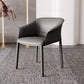 Solid Back Chair Contemporary Design Arm Leather Dining Chair