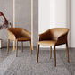 Solid Back Chair Contemporary Design Arm Leather Dining Chair