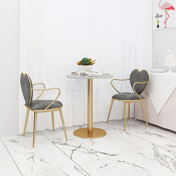 Scandinavian Style Velvet Dining Chairs for Home Arm Solid Back Dining Side Chair