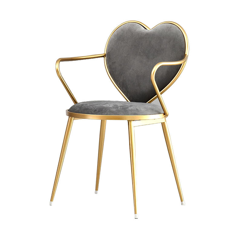 Scandinavian Style Velvet Dining Chairs for Home Arm Solid Back Dining Side Chair