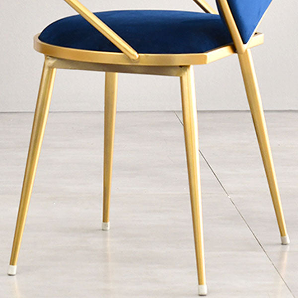 Scandinavian Style Velvet Dining Chairs for Home Arm Solid Back Dining Side Chair