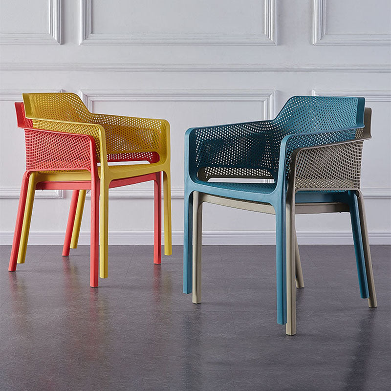 Contemporary Stackable Chair Dining Arm Chairs with Plastic Legs Clearhalo 'Dining Chairs' 'Dining Tables & Seating' 'dining_chair' 'furn' 'furn_dining_chair' 'Furniture' 'Kitchen & Dining Furniture' 5786042