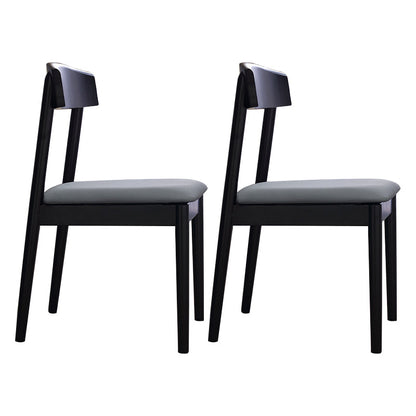 Industrial Oak Open Side Chair Matte Finish Wood Dining Chair