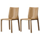 Contemporary Leather Dining Chair Armless Solid Back Chair for Home Use Khaki 2 Piece Set Clearhalo 'Dining Chairs' 'Dining Tables & Seating' 'dining_chair' 'furn' 'furn_dining_chair' 'Furniture' 'Kitchen & Dining Furniture' 5786104