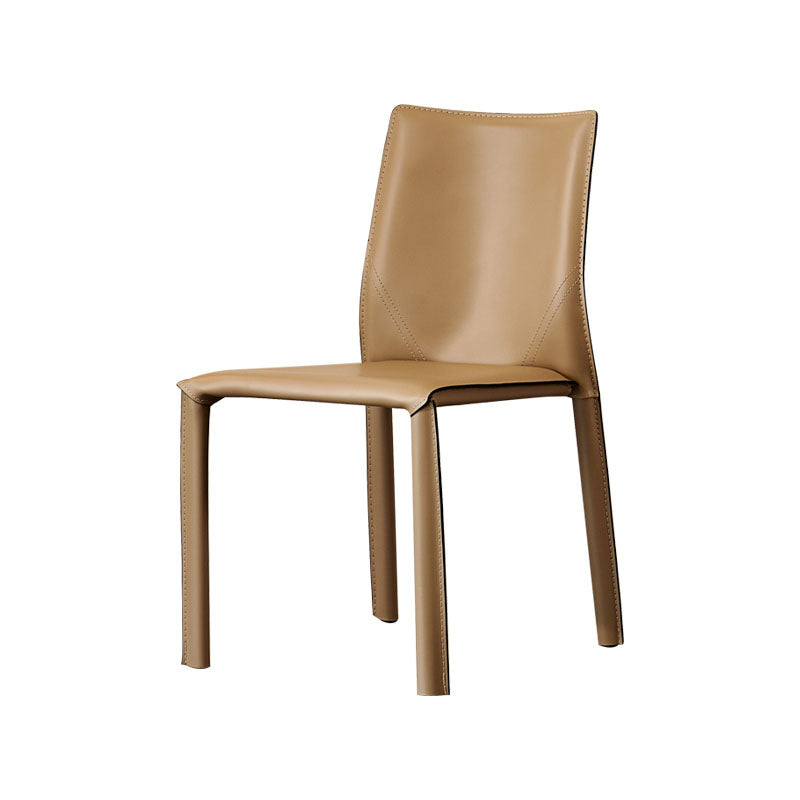 Contemporary Leather Dining Chair Armless Solid Back Chair for Home Use Clearhalo 'Dining Chairs' 'Dining Tables & Seating' 'dining_chair' 'furn' 'furn_dining_chair' 'Furniture' 'Kitchen & Dining Furniture' 5786111