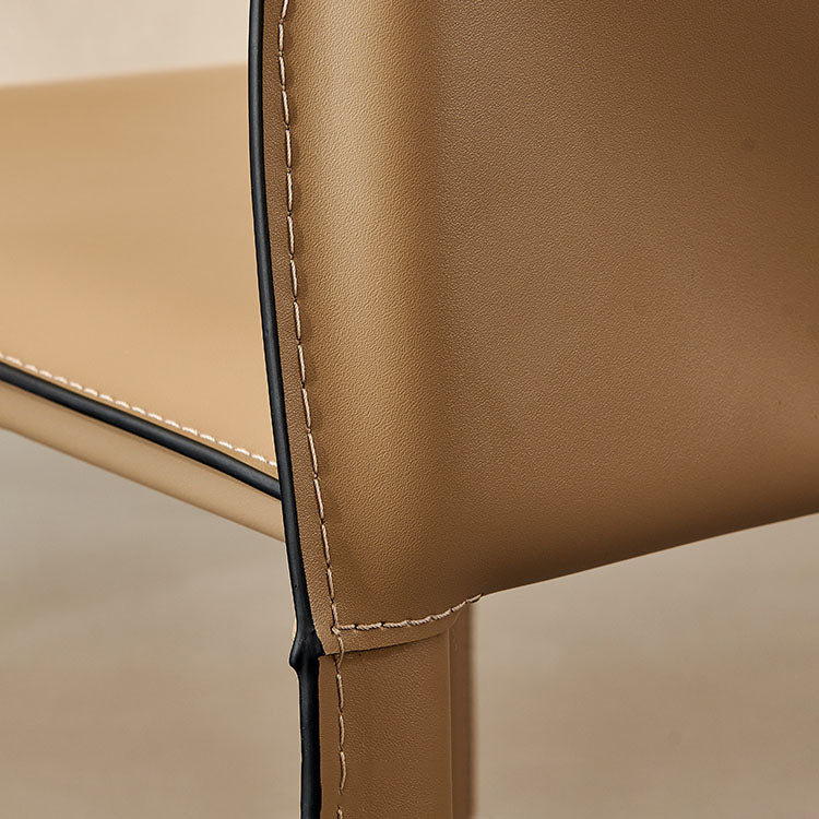 Contemporary Leather Dining Chair Armless Solid Back Chair for Home Use Clearhalo 'Dining Chairs' 'Dining Tables & Seating' 'dining_chair' 'furn' 'furn_dining_chair' 'Furniture' 'Kitchen & Dining Furniture' 5786112