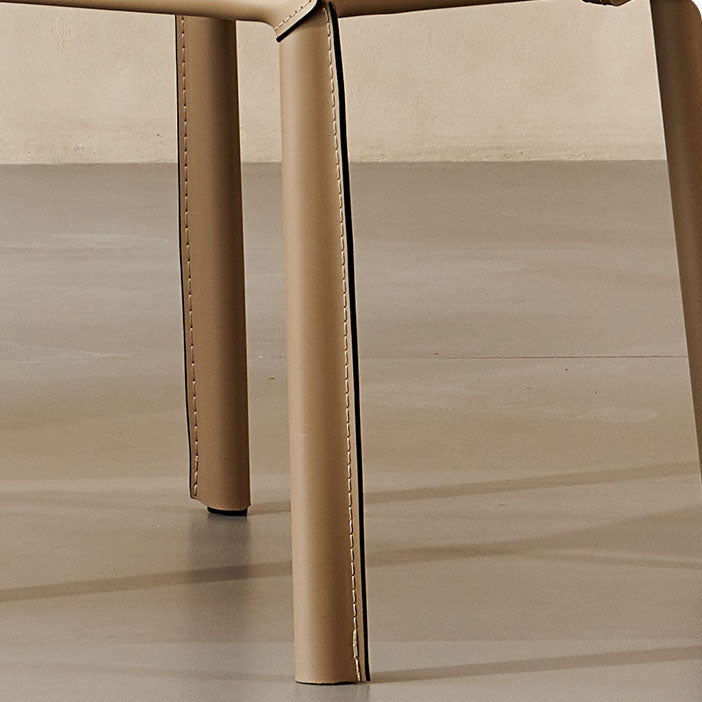 Contemporary Leather Dining Chair Armless Solid Back Chair for Home Use Clearhalo 'Dining Chairs' 'Dining Tables & Seating' 'dining_chair' 'furn' 'furn_dining_chair' 'Furniture' 'Kitchen & Dining Furniture' 5786113