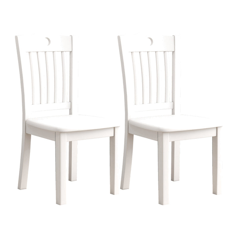 Traditional Style Chair Dining Kitchen Armless Chairs with Wooden Legs White 2 Piece Set Clearhalo 'Dining Chairs' 'Dining Tables & Seating' 'dining_chair' 'furn' 'furn_dining_chair' 'Furniture' 'Kitchen & Dining Furniture' 5786151