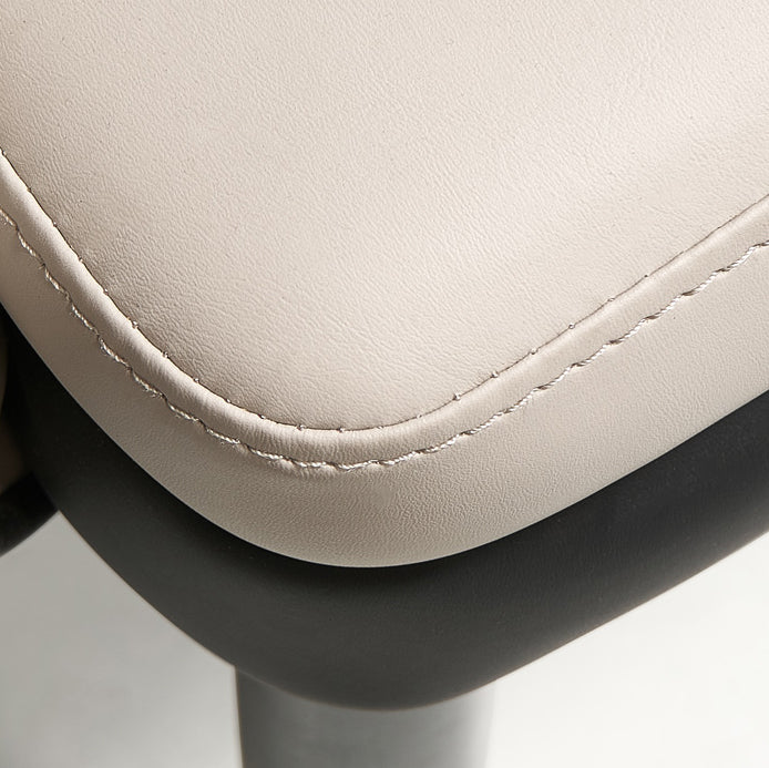 Leather Dining Chair Scandinavian Style Arm Solid Back Dining Side Chair for Home