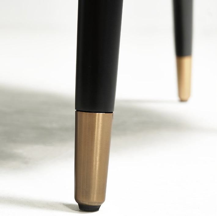 Leather Dining Chair Scandinavian Style Arm Solid Back Dining Side Chair for Home