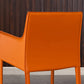 Leather Dining Chair Contemporary Arm Solid Back Side Chairs