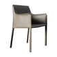 Leather Dining Chair Contemporary Arm Solid Back Side Chairs