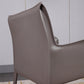 Leather Dining Chair Contemporary Arm Solid Back Side Chairs