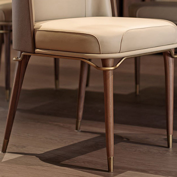 Solid Back Chair Scandinavian Design Armless Leather Dining Chair Clearhalo 'Dining Chairs' 'Dining Tables & Seating' 'dining_chair' 'furn' 'furn_dining_chair' 'Furniture' 'Kitchen & Dining Furniture' 5786208
