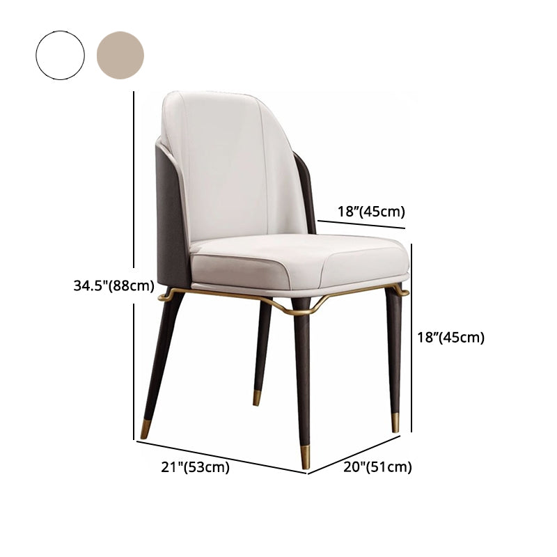 Solid Back Chair Scandinavian Design Armless Leather Dining Chair Clearhalo 'Dining Chairs' 'Dining Tables & Seating' 'dining_chair' 'furn' 'furn_dining_chair' 'Furniture' 'Kitchen & Dining Furniture' 5786210
