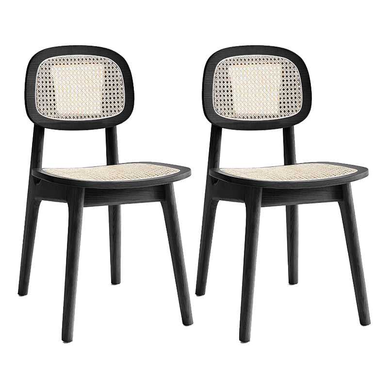 Open Back Side Chair Scandinavian Design Wood Dining Room Chairs Black 2 Piece Set Clearhalo 'Dining Chairs' 'Dining Tables & Seating' 'dining_chair' 'furn' 'furn_dining_chair' 'Furniture' 'Kitchen & Dining Furniture' 5786212