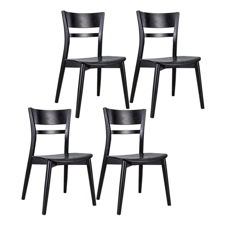 Industrial Home Open Back Chair Matte Finish Wood Dining Chair Black 4 Piece Set Clearhalo 'Dining Chairs' 'Dining Tables & Seating' 'dining_chair' 'furn' 'furn_dining_chair' 'Furniture' 'Kitchen & Dining Furniture' 5786245