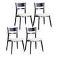 Industrial Home Open Back Chair Matte Finish Wood Dining Chair Black-White 4 Piece Set Clearhalo 'Dining Chairs' 'Dining Tables & Seating' 'dining_chair' 'furn' 'furn_dining_chair' 'Furniture' 'Kitchen & Dining Furniture' 5786246