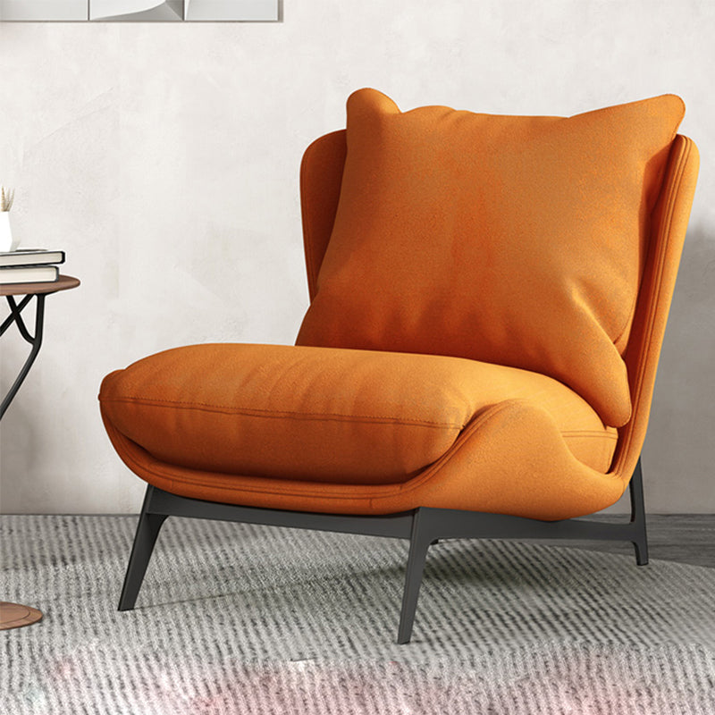 Industrial Style 26.77" Wide Pillow Back Armless Lounge Chair Orange 1 Piece Clearhalo 'Accent Chairs' 'accent_chairs' 'Chairs & Seating' 'furn' 'furn_accent_chairs' 'Furniture' 'Living Room Furniture' 5786286