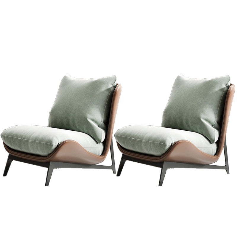 Industrial Style 26.77" Wide Pillow Back Armless Lounge Chair Brown Green 2 Piece Set Clearhalo 'Accent Chairs' 'accent_chairs' 'Chairs & Seating' 'furn' 'furn_accent_chairs' 'Furniture' 'Living Room Furniture' 5786296