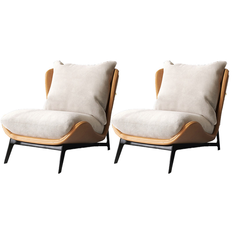 Industrial Style 26.77" Wide Pillow Back Armless Lounge Chair Yellow-Gray 2 Piece Set Clearhalo 'Accent Chairs' 'accent_chairs' 'Chairs & Seating' 'furn' 'furn_accent_chairs' 'Furniture' 'Living Room Furniture' 5786300