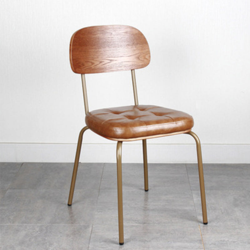 21.85" Wide Industrial Style Single Sofa Chair Basic Four Leg Fixed Back Arm Chair Brown 1 Piece Armless Clearhalo 'Accent Chairs' 'accent_chairs' 'Chairs & Seating' 'furn' 'furn_accent_chairs' 'Furniture' 'Living Room Furniture' 5786307